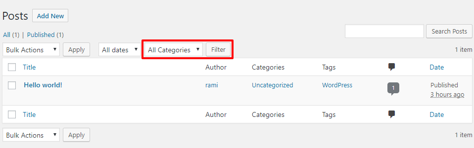 Filter WordPress Posts by Category
