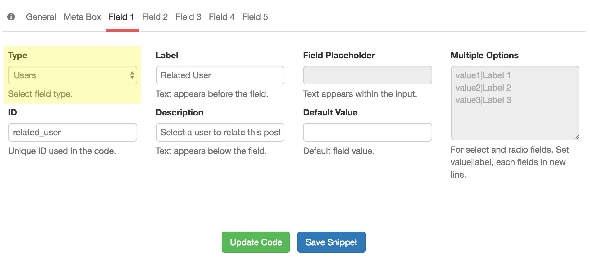 Metabox Users Dropdown Field