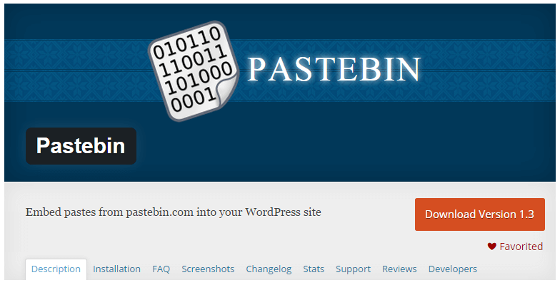 Pastebin Plugin English