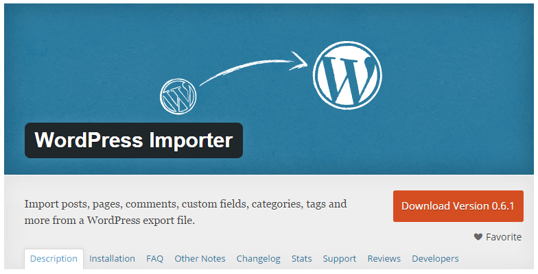 WordPress Importer Plugin English